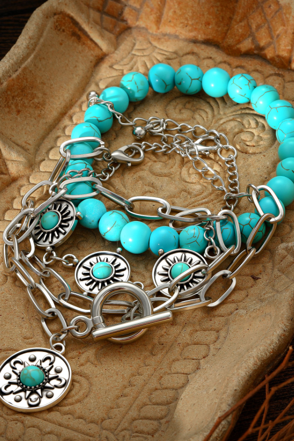 Western Vintage Turquoise Personalized Beaded Set
