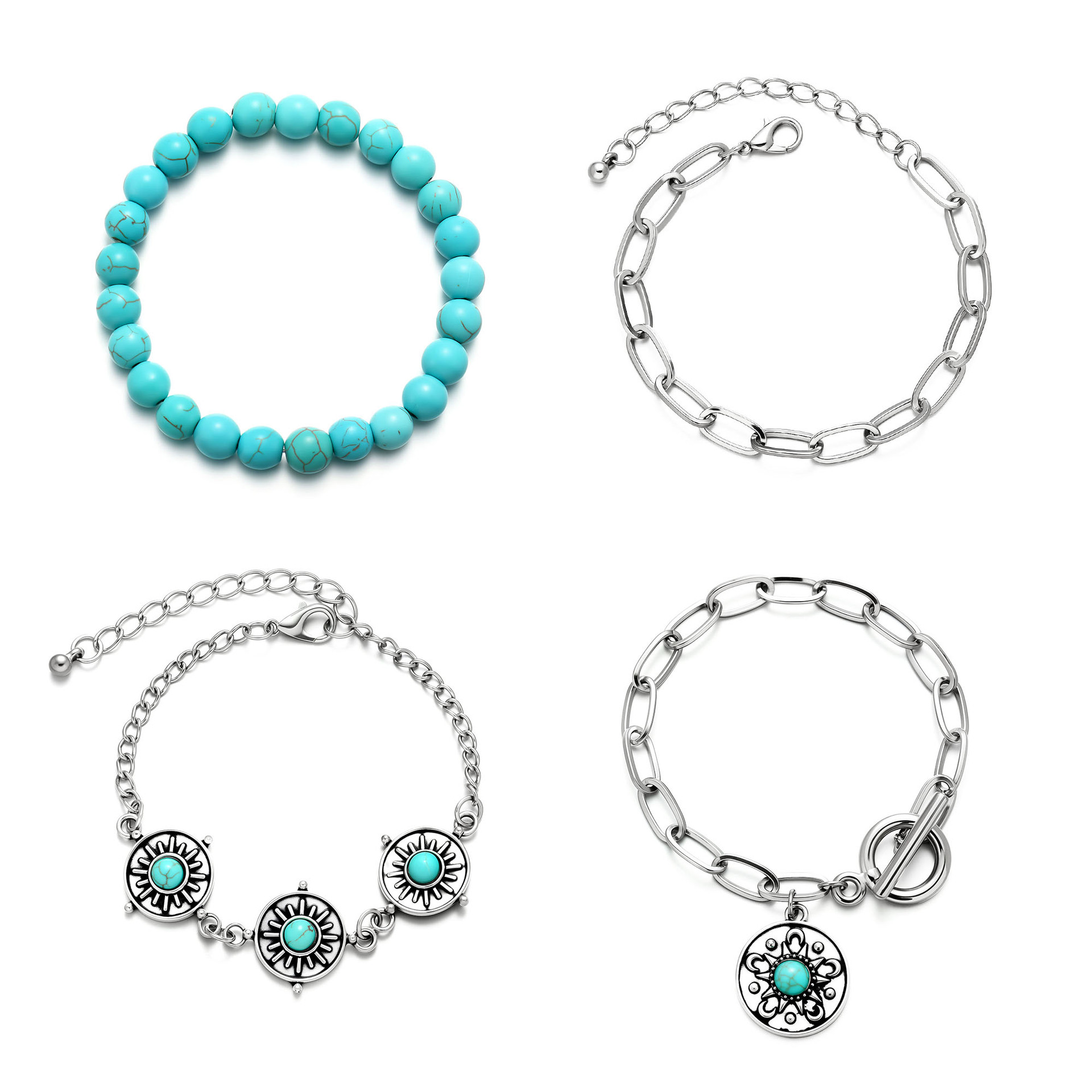 Western Vintage Turquoise Personalized Beaded Set
