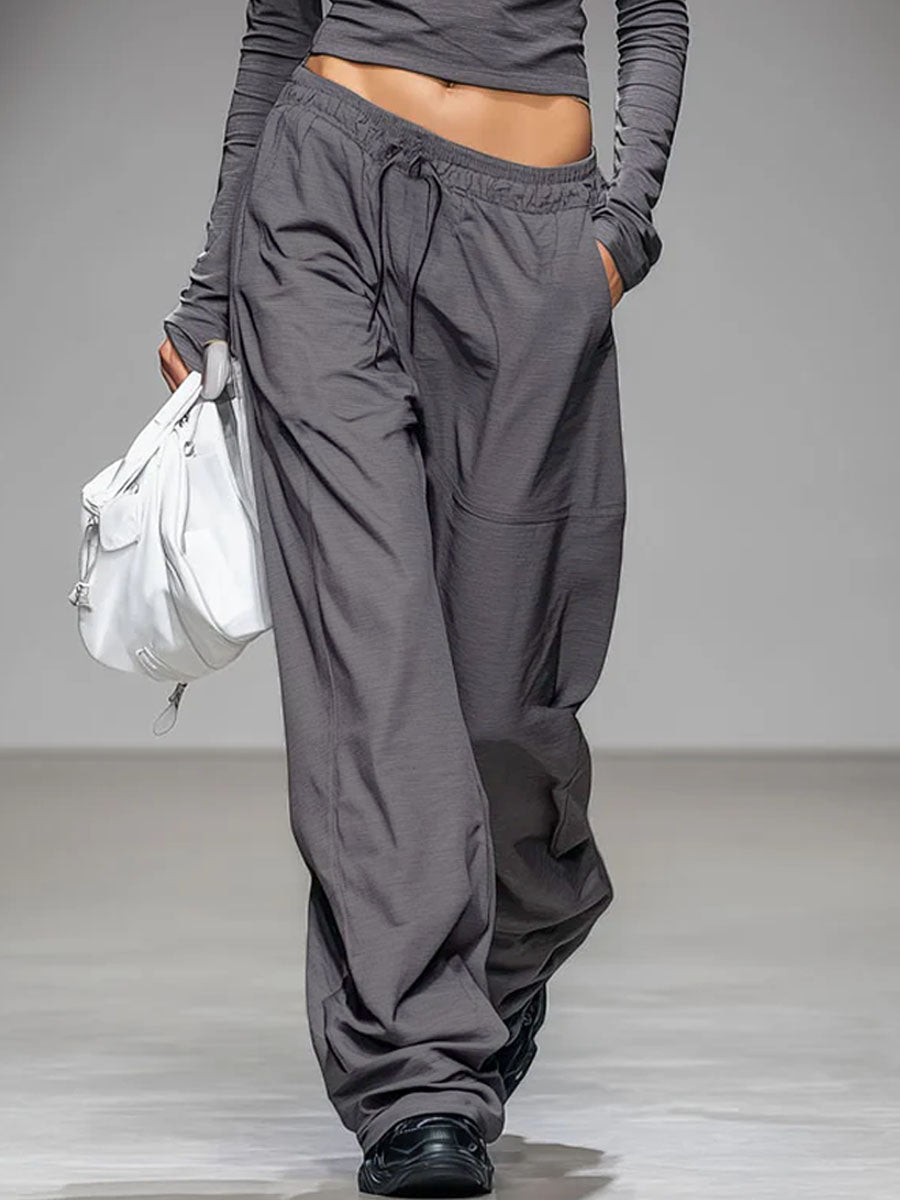 Long-sleeved T-shirt And Wide-leg Pants Set