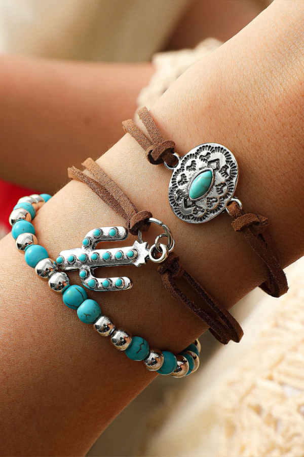 Western Vintage Turquoise Personalized Beaded Set