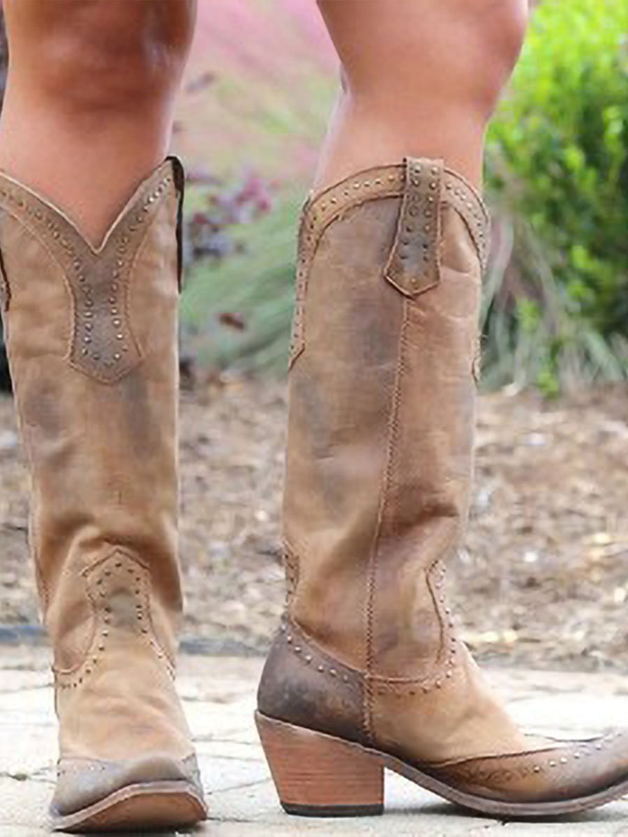 Vintage Studded Cowgirl Boots