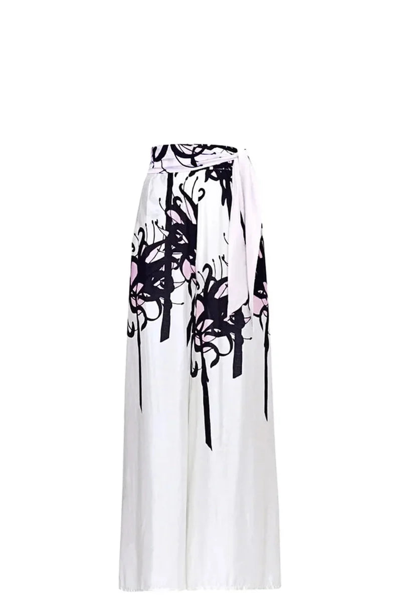 Chinese Ink Print One Piece Swimsuit Set