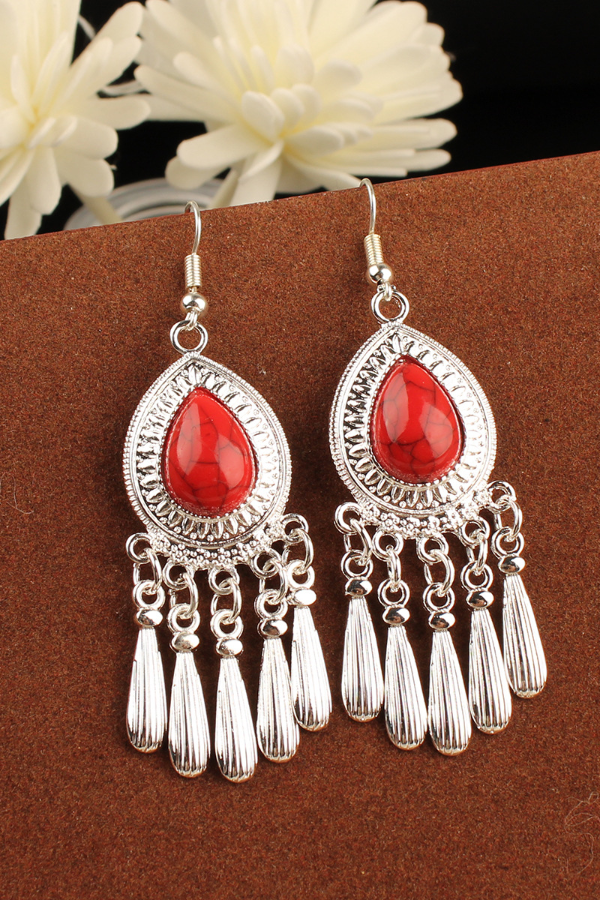 Bohemian Tassel Multicolor Turquoise Earrings