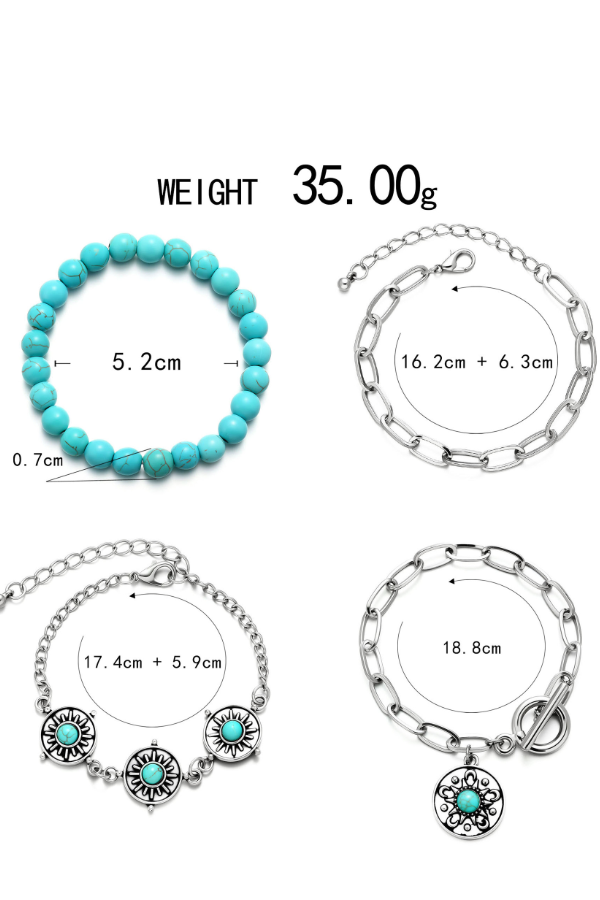 Western Vintage Turquoise Personalized Beaded Set