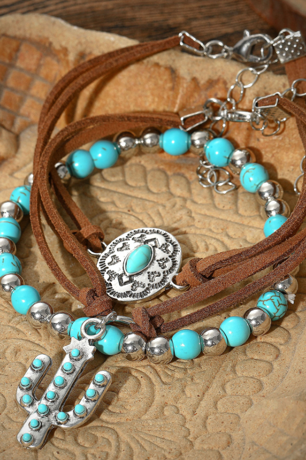 Western Vintage Turquoise Personalized Beaded Set