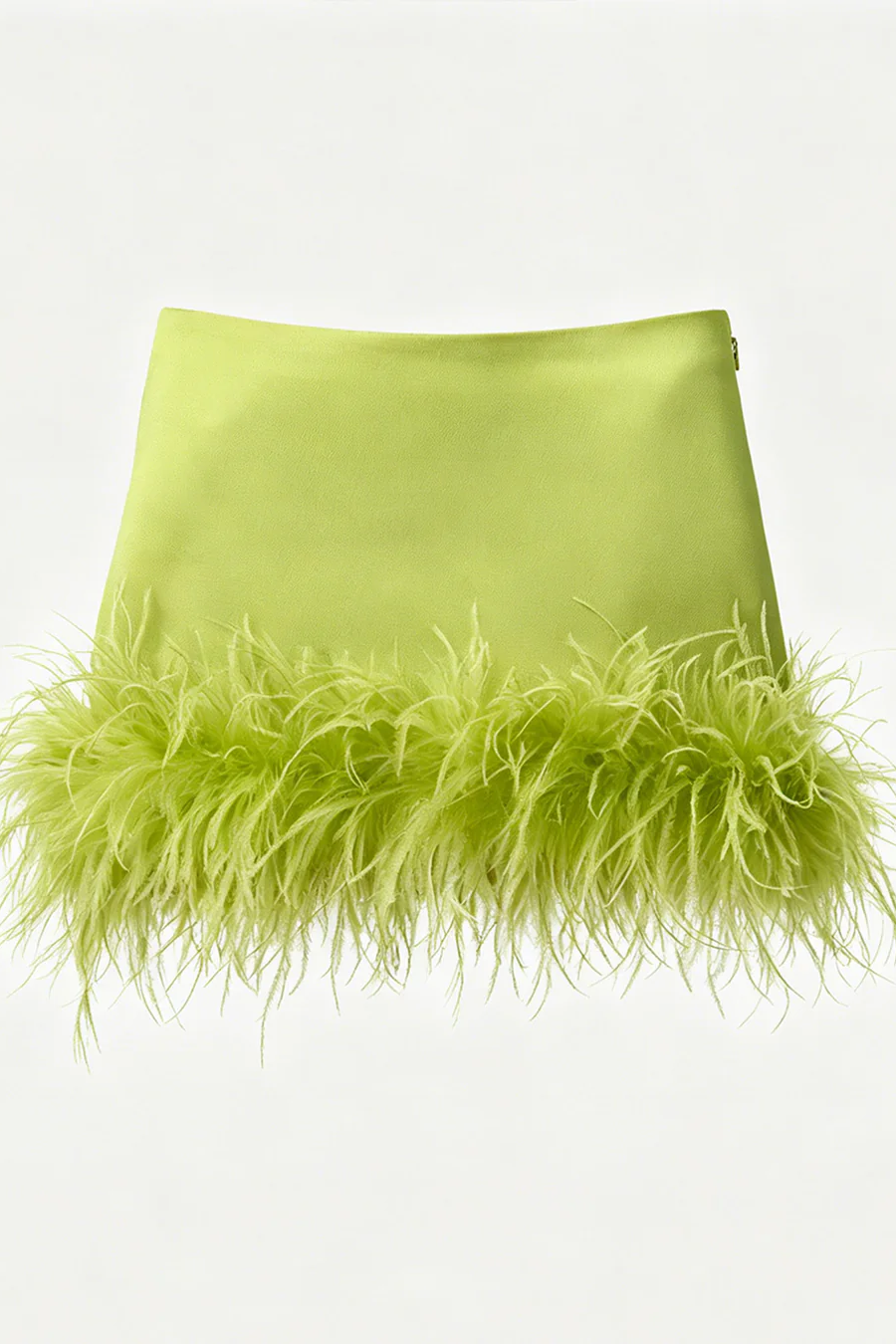 Lime Sheer Cape Feather Skirt Set