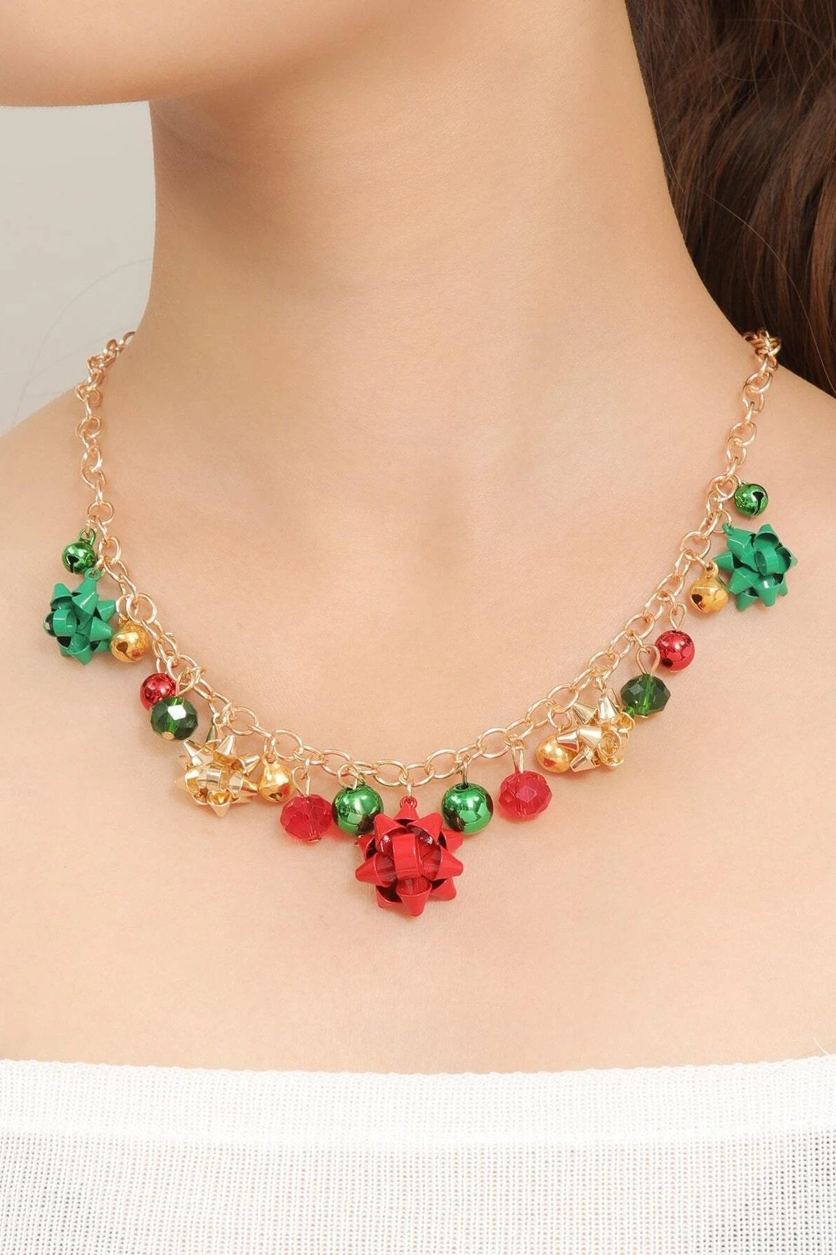 Eileen Christmas Jingle Bell Alloy Necklace