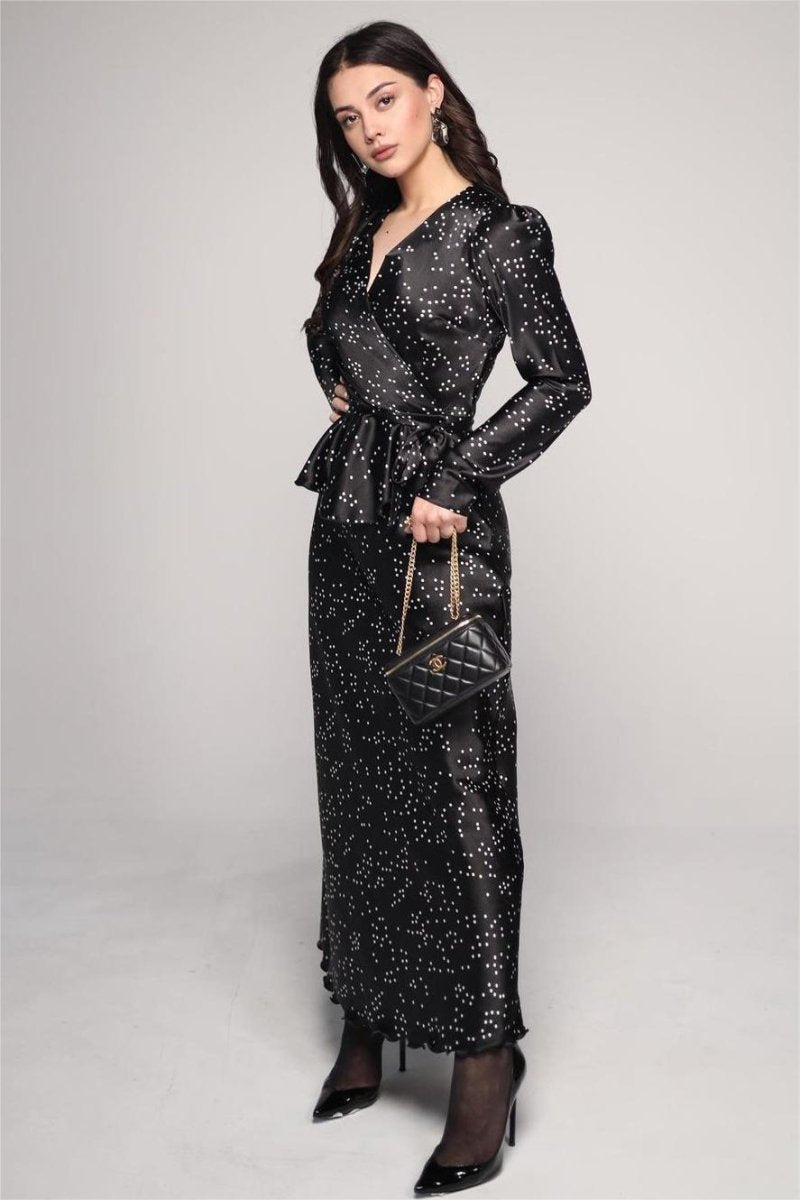 Eileen Floral Wrap Lace-Up Blouse Maxi Skirt Set