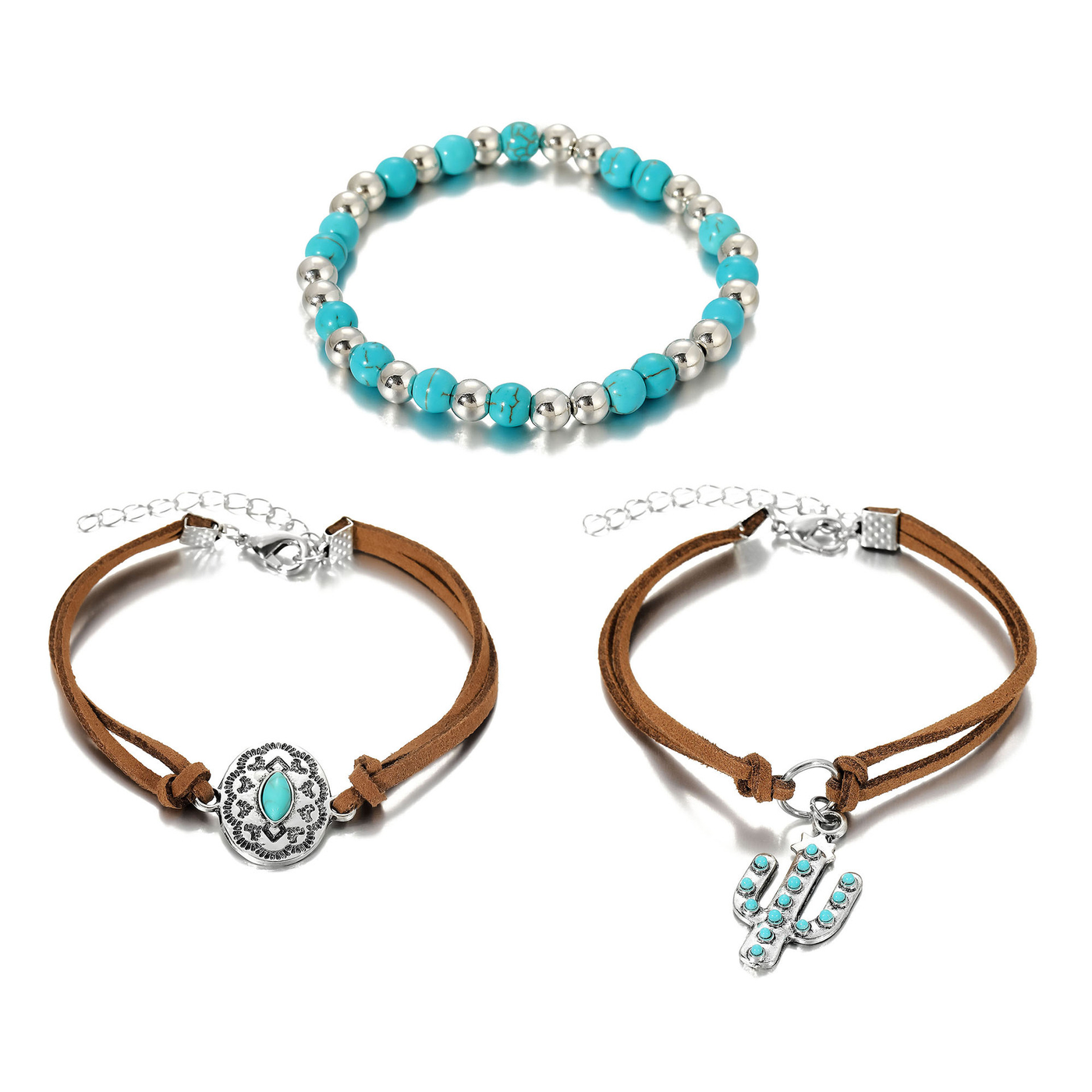 Western Vintage Turquoise Personalized Beaded Set