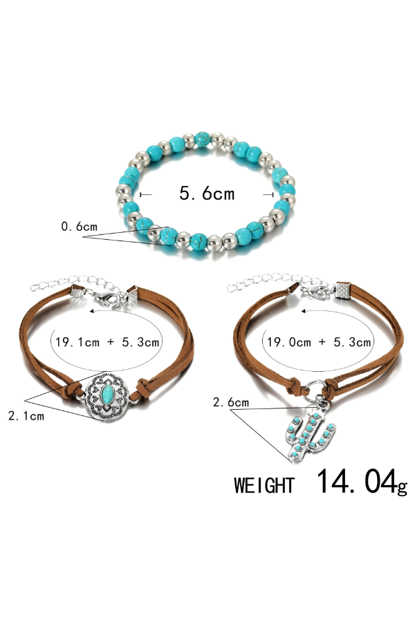 Western Vintage Turquoise Personalized Beaded Set