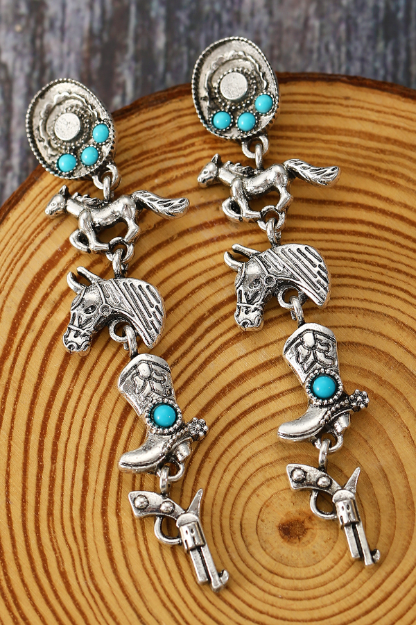 Ladies Western Element Drop Earrings