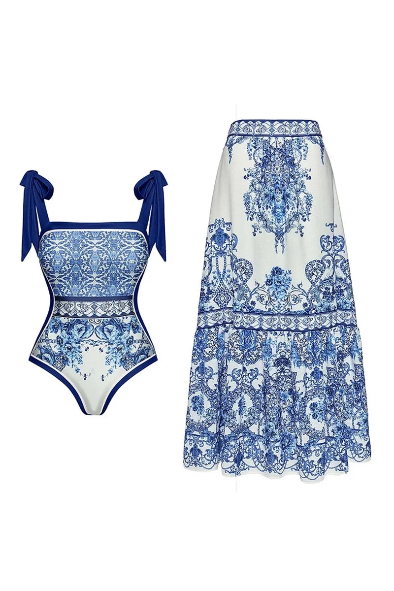 Boho Print One Piece Swimsuit