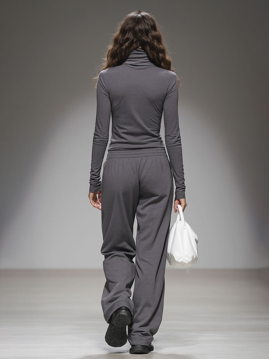 Long-sleeved T-shirt And Wide-leg Pants Set