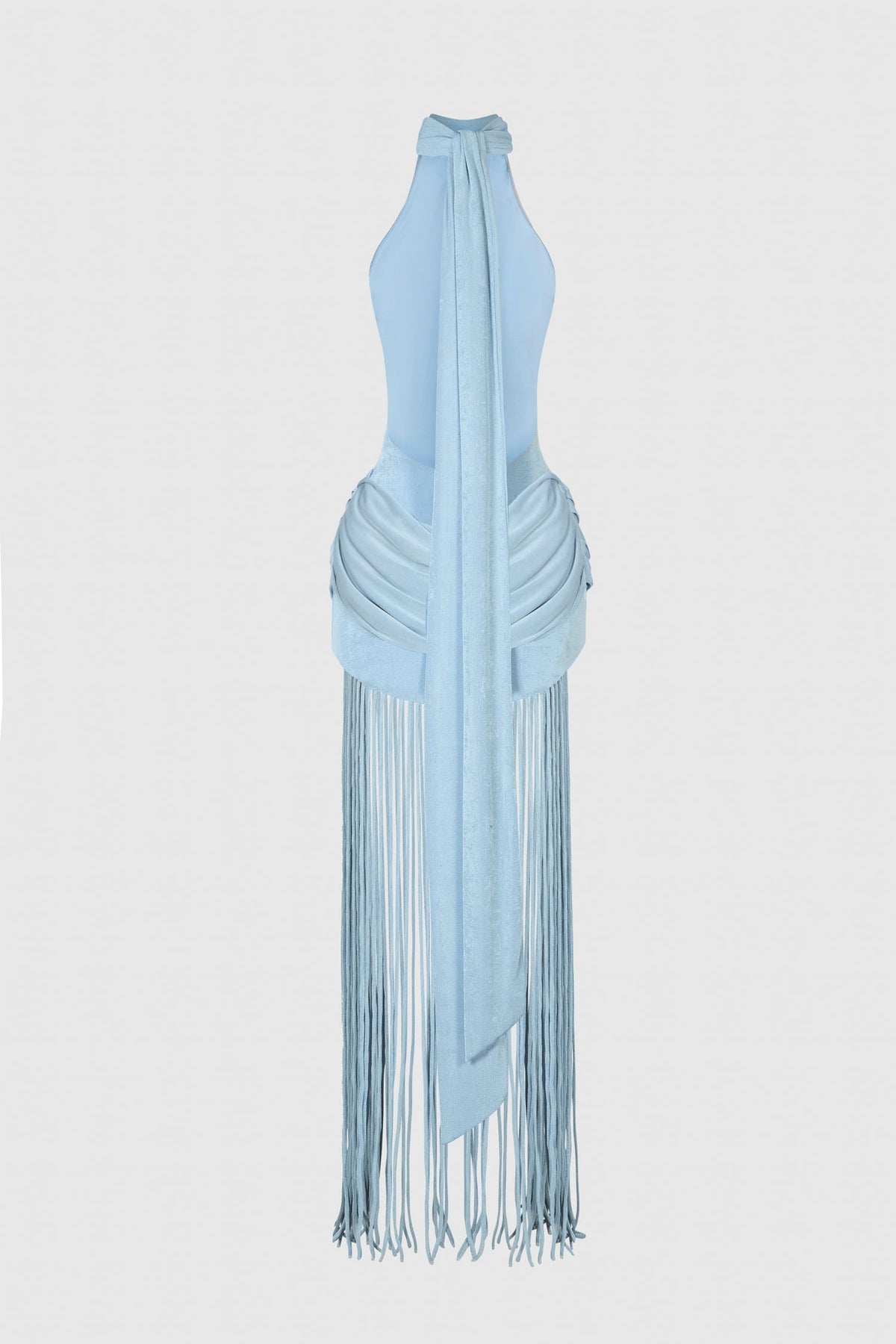 Azure Fringe Halo Maxi Dress