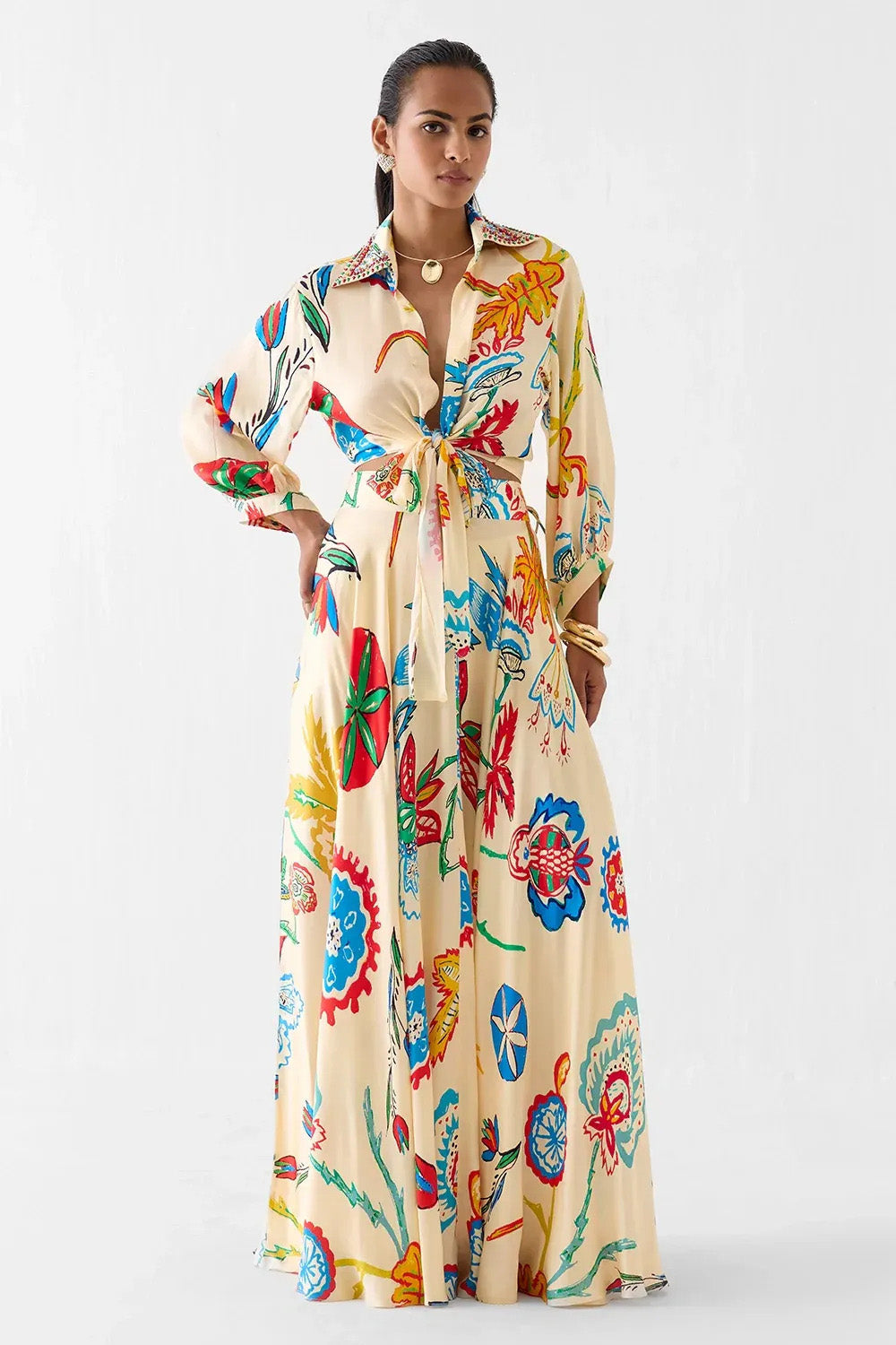 Troplcl Floral Maxi Skirt Set