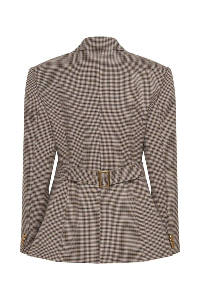 Houndstooth Belted Blazer