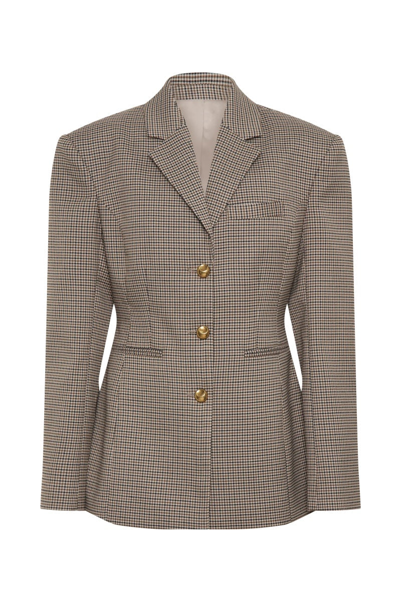 Houndstooth Belted Blazer