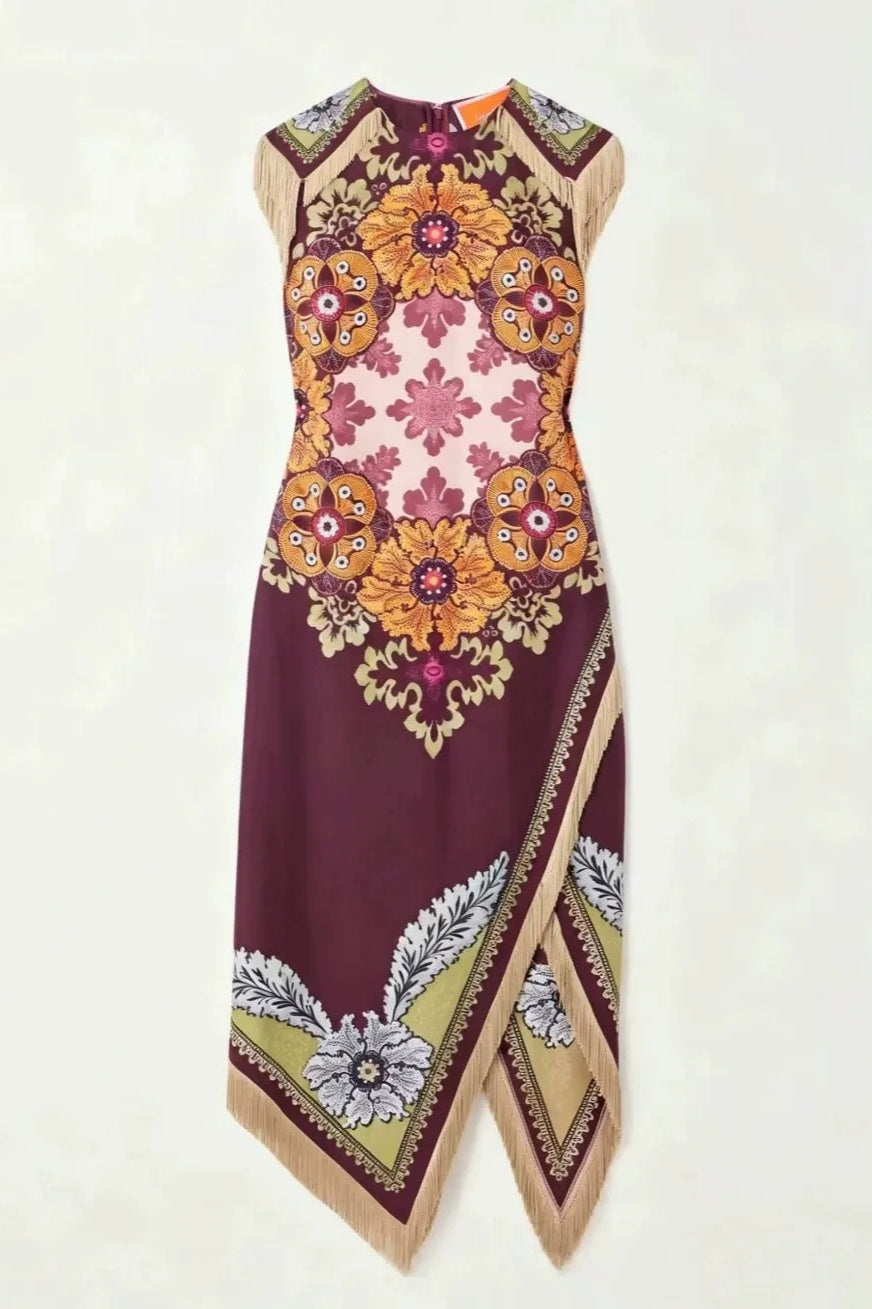 Tassel Art Midi Skirt