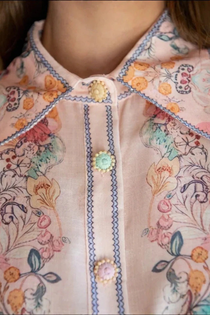 Cotton Linen Flower Dress