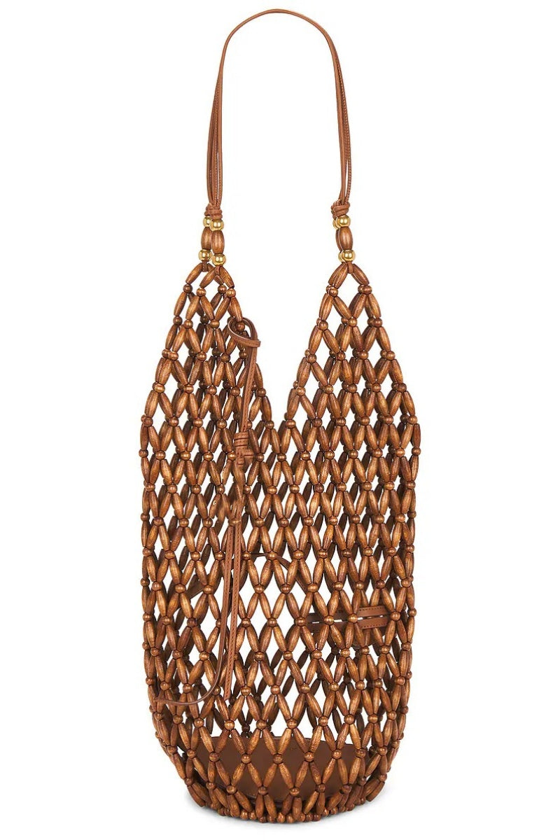 Georgina Hollow Out Wooden Beads Shoulder Bag