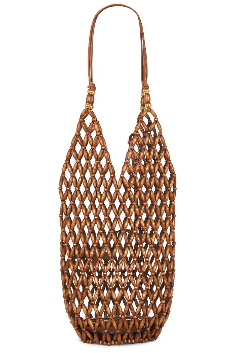 Georgina Hollow Out Wooden Beads Shoulder Bag