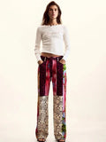 Patchwork Print Flow Pants