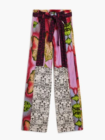 Patchwork Print Flow Pants