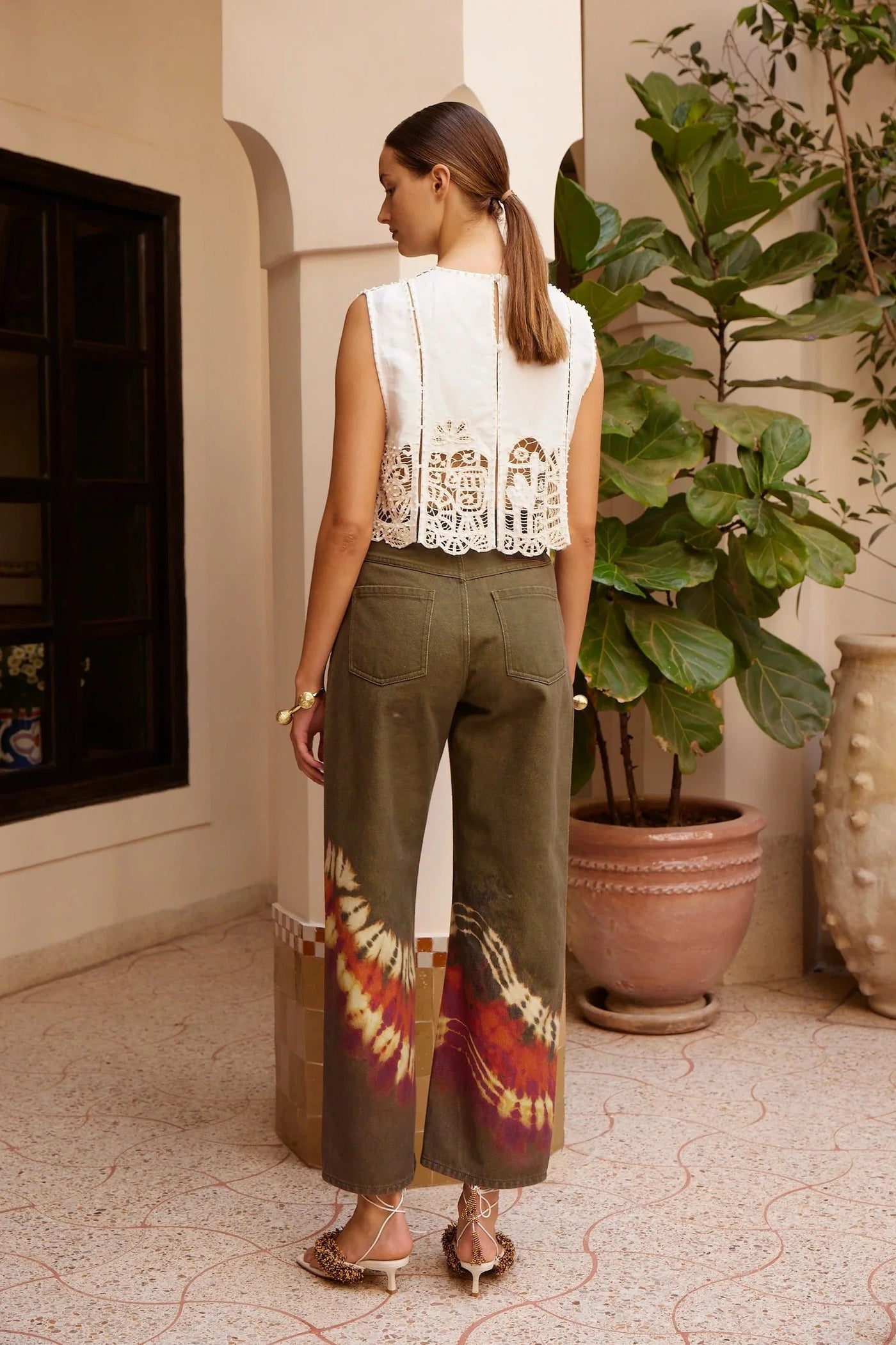 Artistic Hem Detail Denim Mid Rise Jean