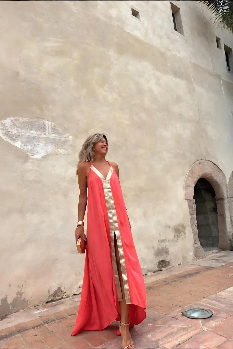 The Coral Gold Gown