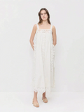 The Lace Linen Midi Dress