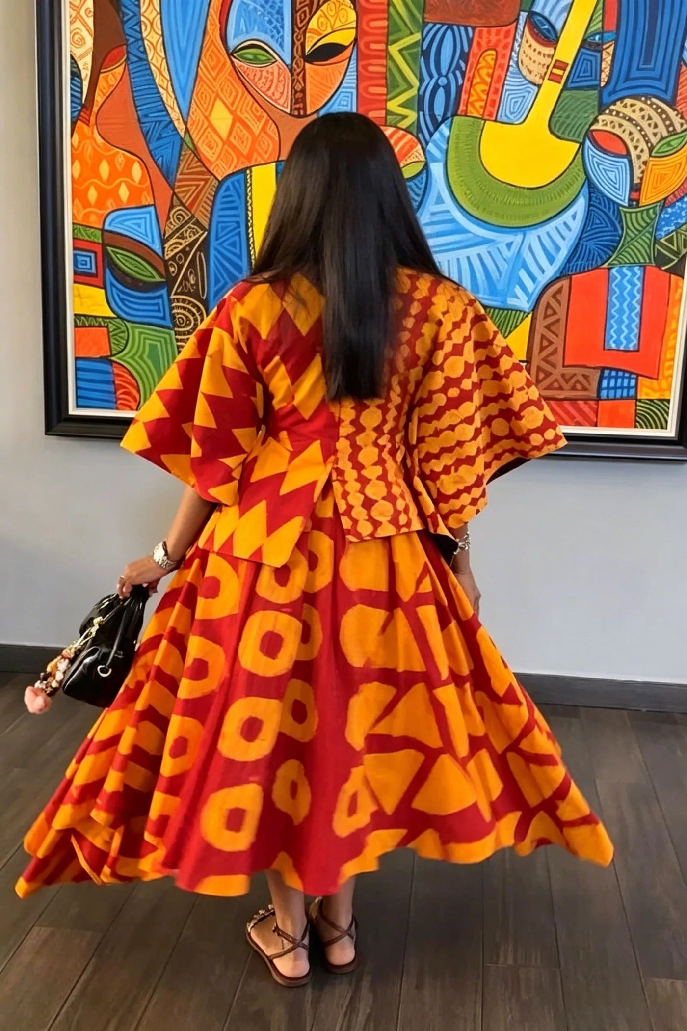 Vibrant Ethnic Print Skirt Set