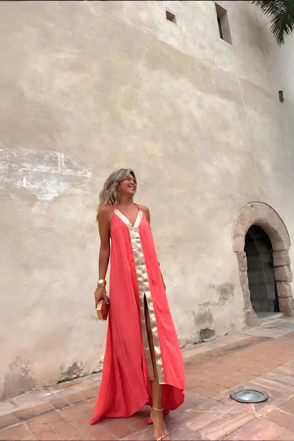 The Coral Gold Gown