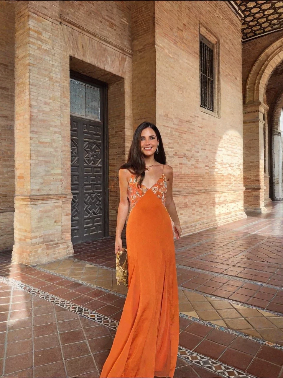 Boho Floral Print V Neck Satin Slip Maxi Dress