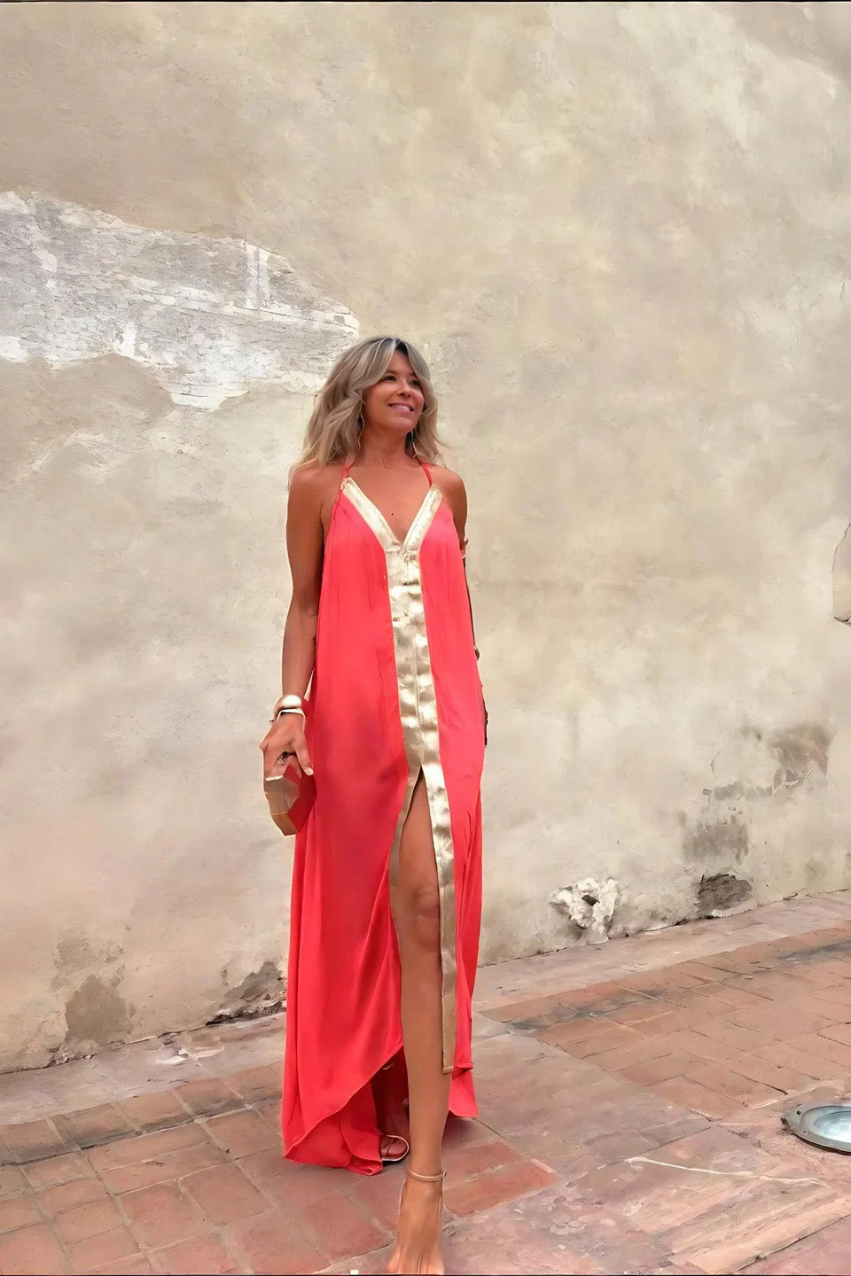 The Coral Gold Gown
