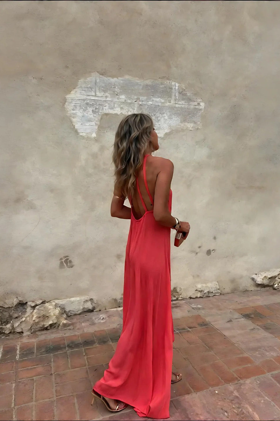 The Coral Gold Gown
