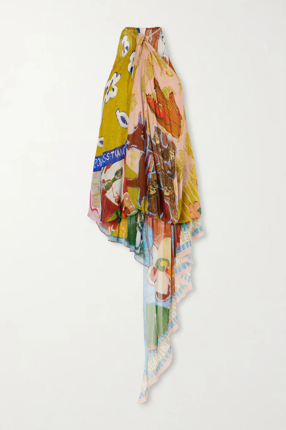 Art Print Scarf Halter Top