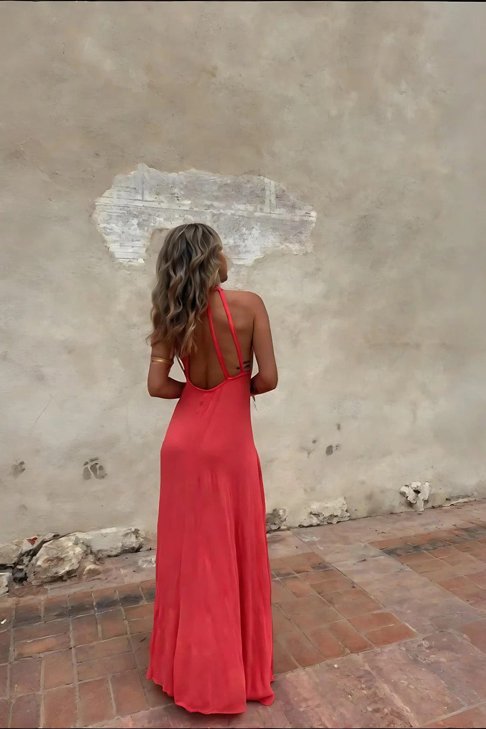 The Coral Gold Gown