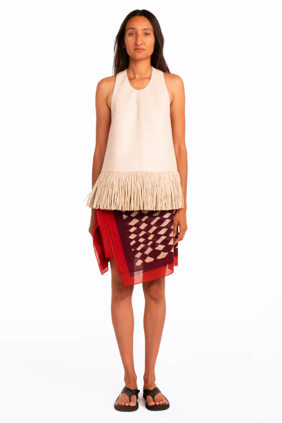 Open Back Halter Fringe Top
