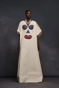 Abstract Face Motif Kaftan