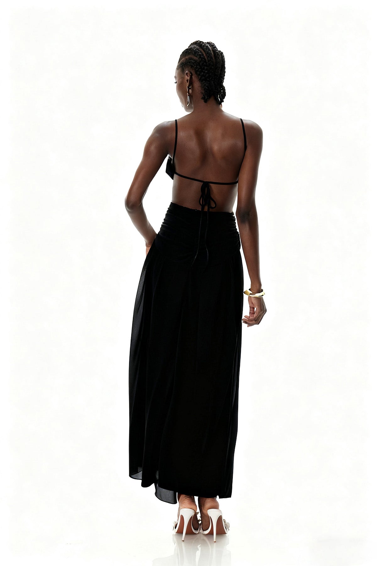 Midnight Veil Cut-Out Maxi Dress
