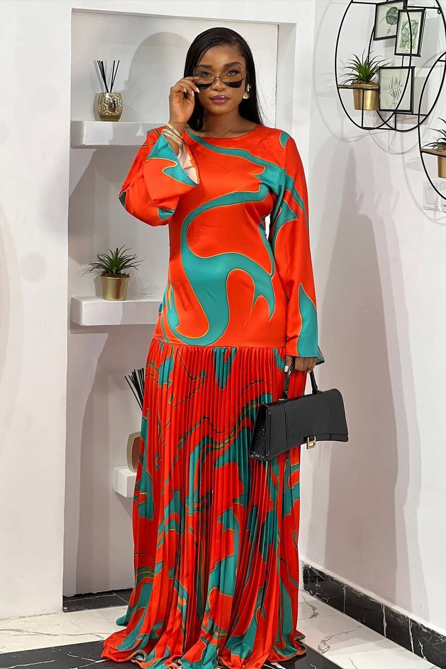 Aurora Pleated Maxi Dress