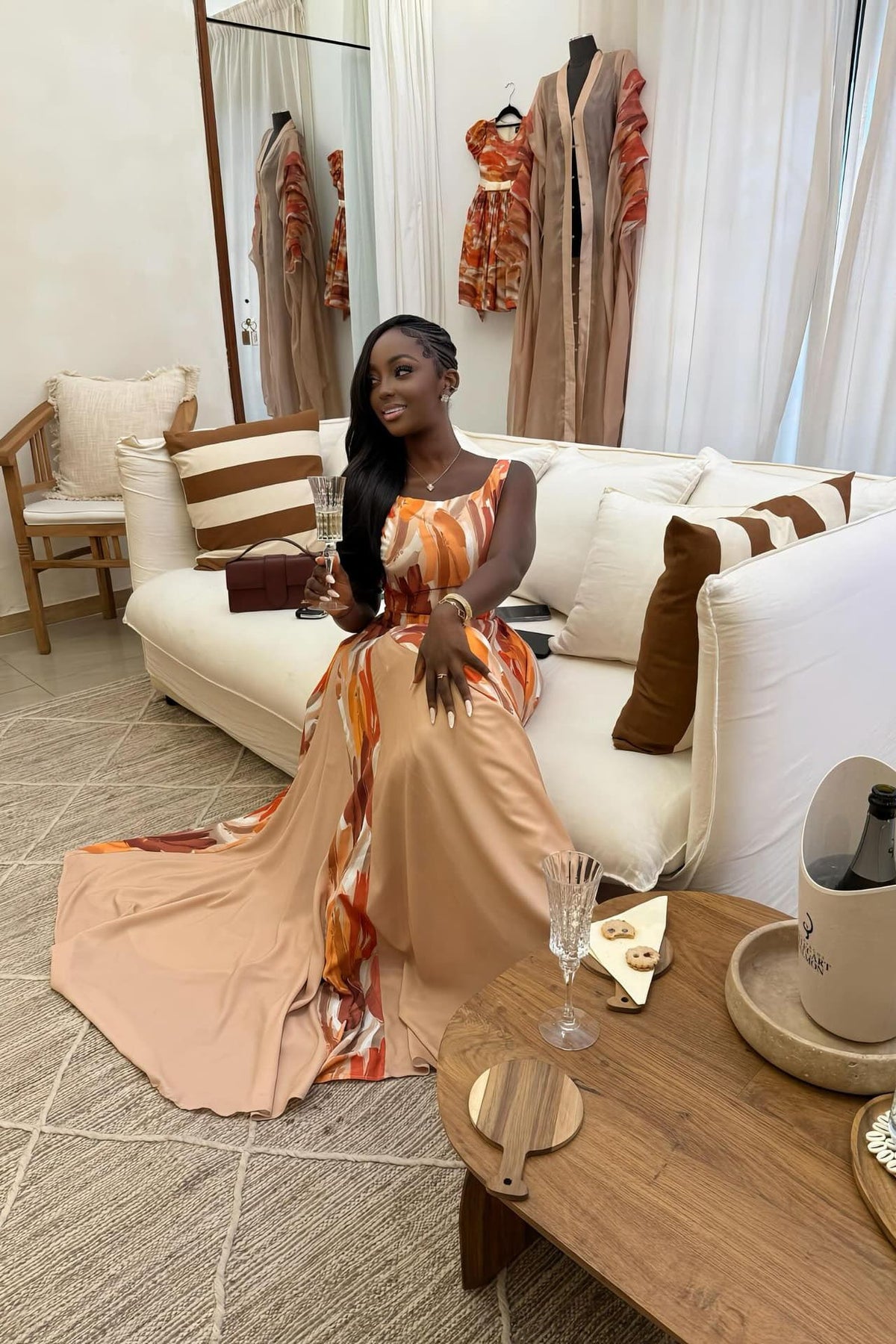 Artistic Print Maxi Dress