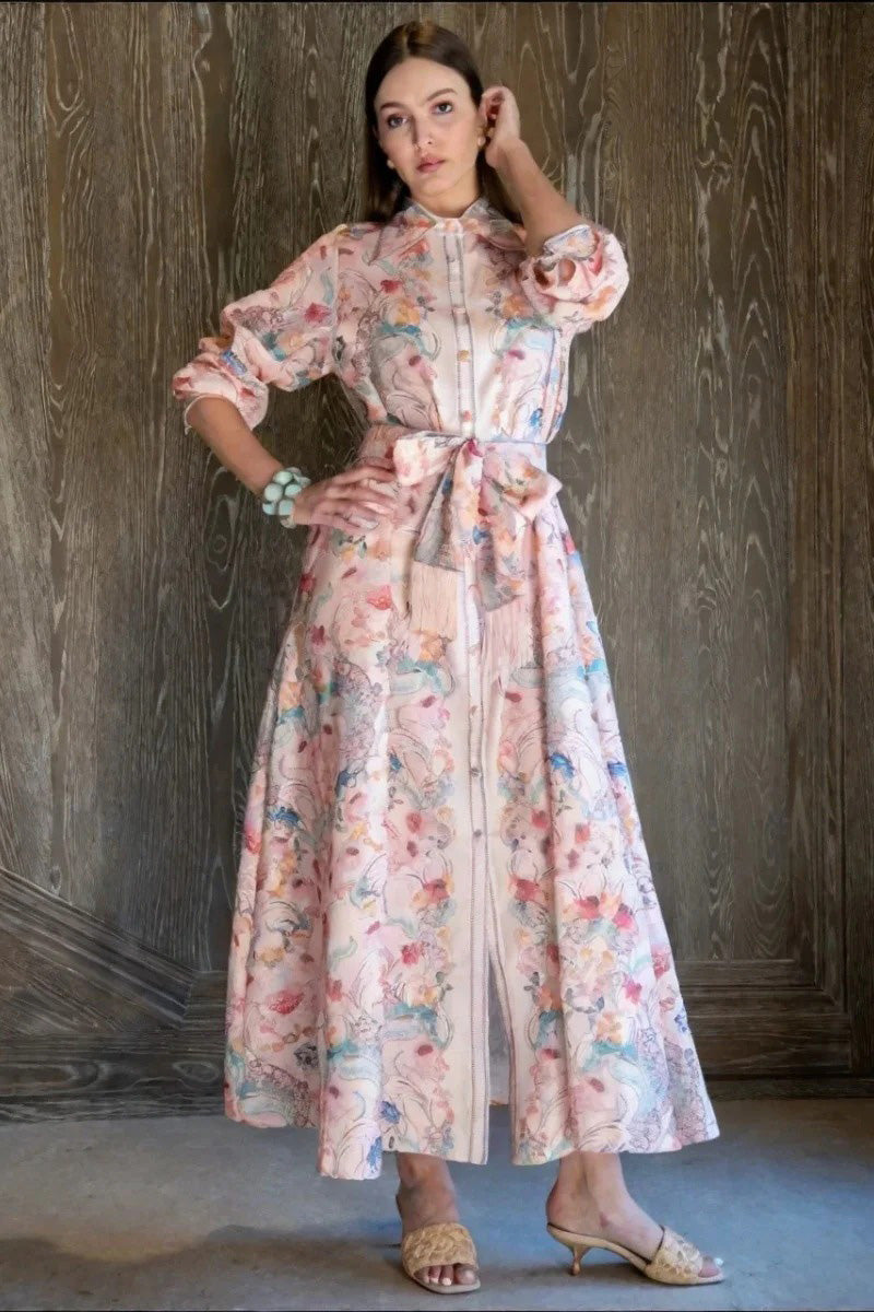 Cotton Linen Flower Dress