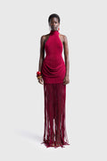 Nova Halter Tie Back Maxi Dress
