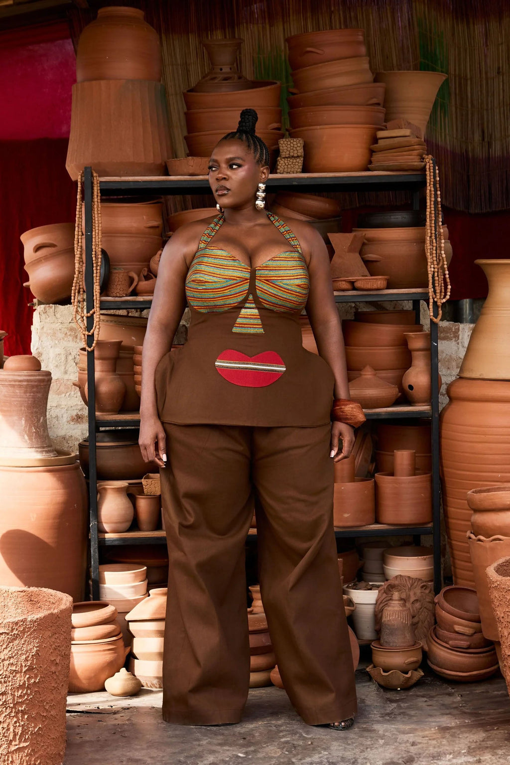 Tribal-Inspired Halter Corset Top