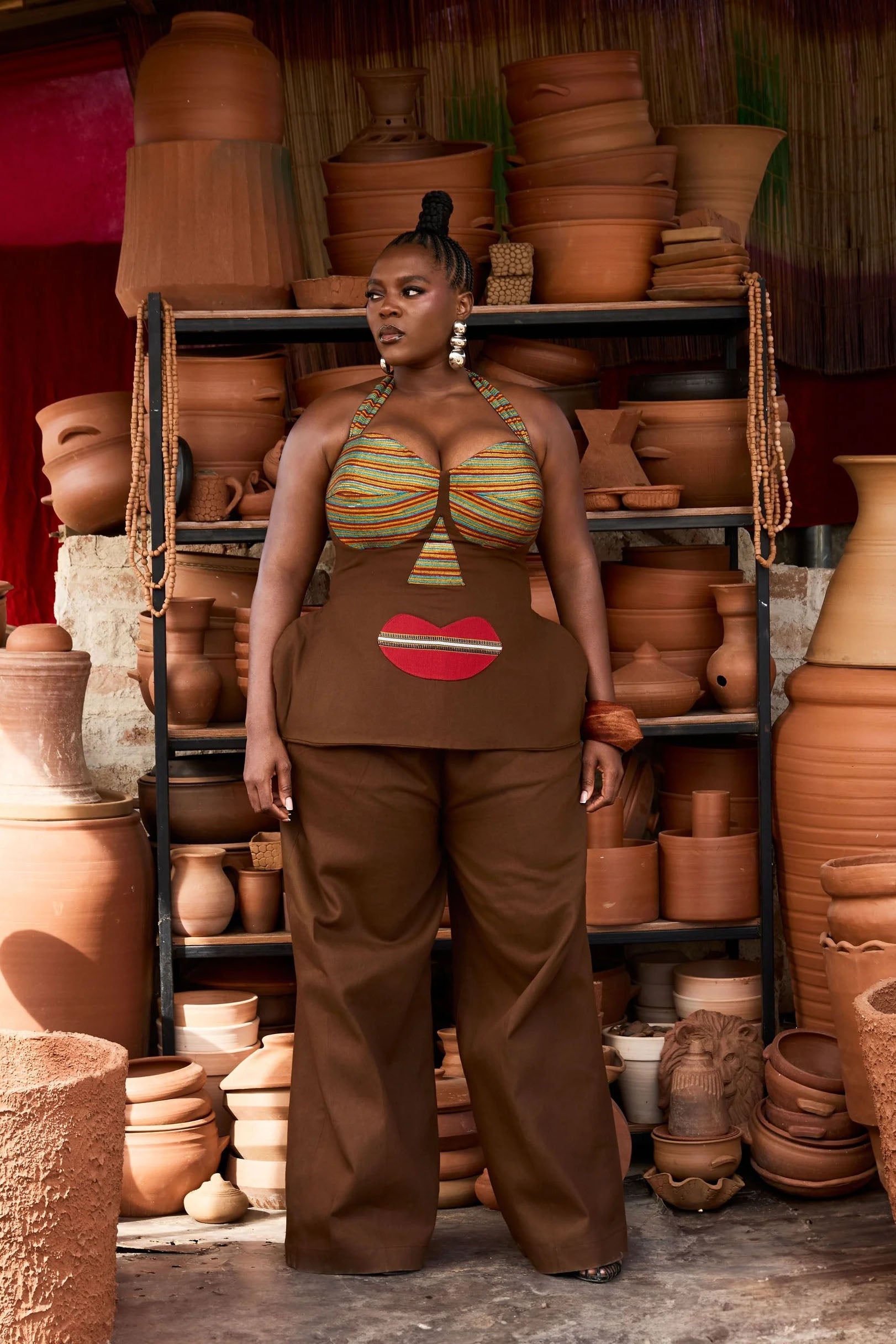Tribal-Inspired Halter Corset Top