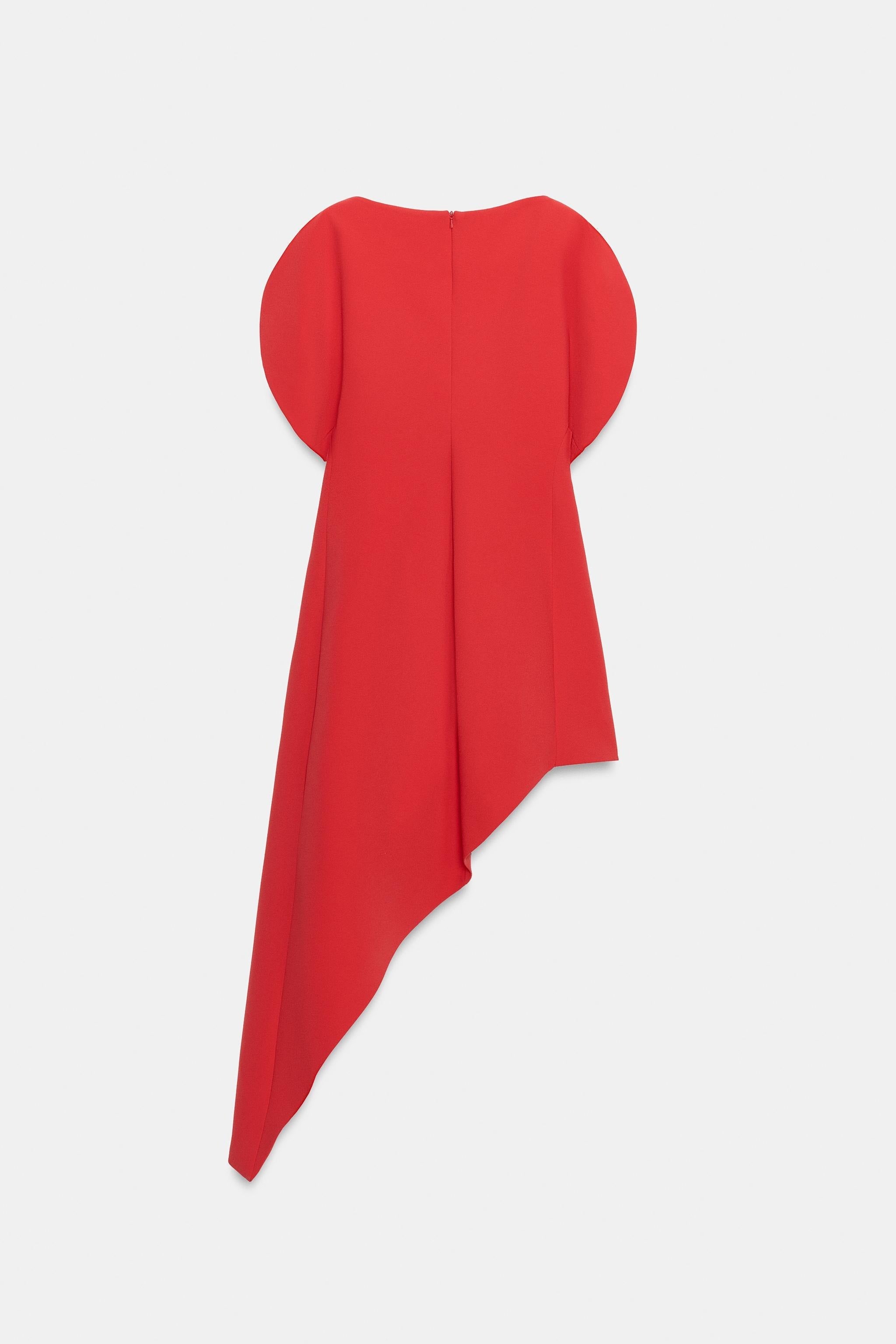 Modern Structured Red Midi Dress