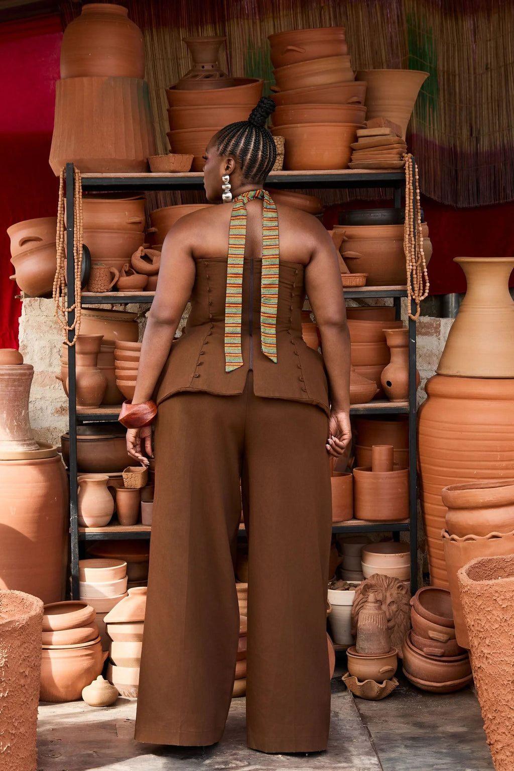 Tribal-Inspired Halter Corset Top
