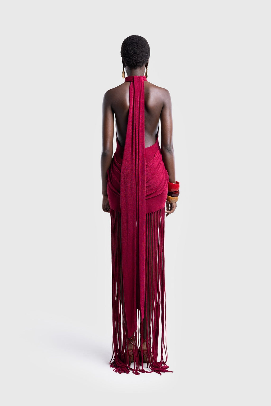 Azure Fringe Halo Maxi Dress