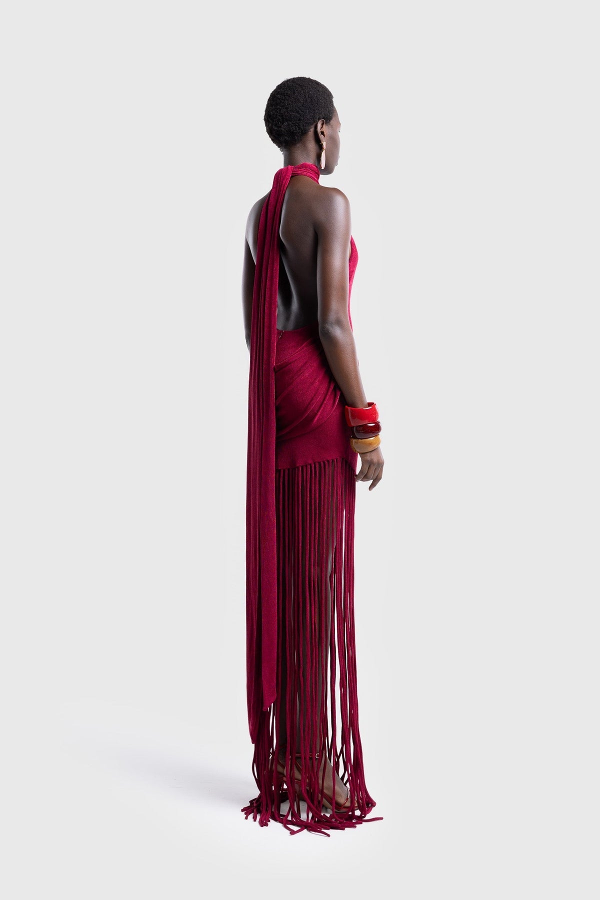 Azure Fringe Halo Maxi Dress